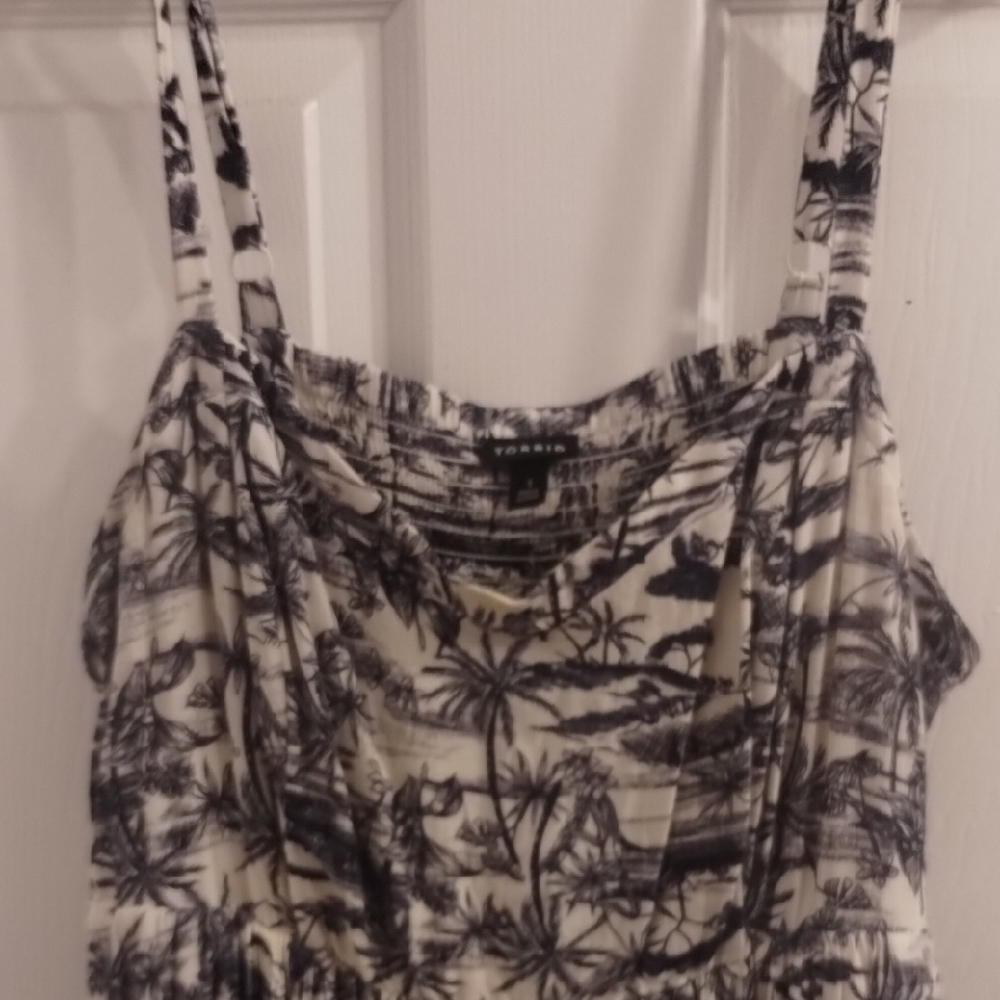 Torrid Blue and White Pleated Midi Sundress - Picture 2 of 2
